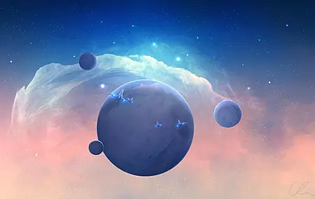 深色头发 长发 闭上眼睛 动漫 动漫女孩 星星 黑洞 电脑 壁纸 3840×2160
