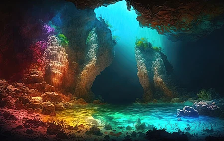 热门艺术 五颜六色 水下 水 自然 电脑 高清壁纸 4579×2616