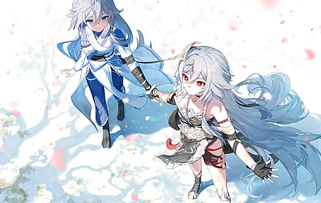 蓝头发 长发 蓝眼睛 初音 小提琴 动漫 女孩 双尾 连衣裙 白色 电脑 高清壁纸 6115×3760