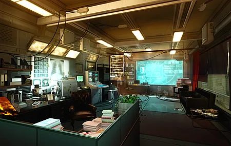 室内 未来 射线 办公室 游戏CG 科幻 电脑 壁纸 3840×2160