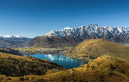 自然 山脉 风景 湖泊 瀑布 皇后镇 电脑 壁纸 5998×3374