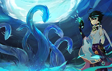 游戏 艺术 AI艺术 原神 面具 蓝色 电脑 手机壁纸 4719×2480