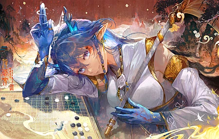游戏 角色 女孩 国风 粉色 长发 萝莉 梅花 动物 电脑 壁纸 7669×3700