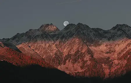 精选月亮 风景 山脉 黄昏 自然 天空 电脑 壁纸 5000×3333