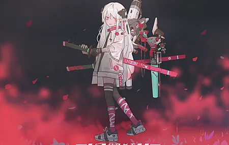 经典武器 头巾 武士刀 动漫 明日方舟 绘画 女孩 电脑 壁纸 5910×3766