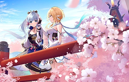 动漫 动漫女孩 原神 动漫游戏 樱桃树 电脑 高清壁纸 4908×2663