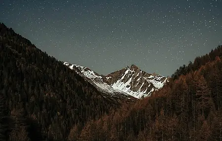 唯美风景 星星 繁星 夜晚 山 雪 自然 电脑 桌面壁纸 6000×4000