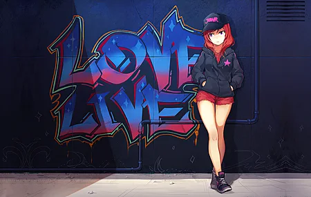 热门长发 涂鸦 短裤 动漫 女孩 大腿 电脑 高清壁纸 3840×2160