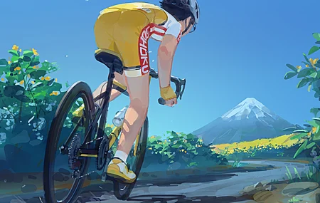 高清自行车 山地 运动 动漫 动画 蓝色 电脑 壁纸 4093×2894