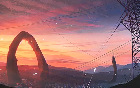 动漫 天空 户外 风景 动画 电脑 无水印壁纸 3840×2160