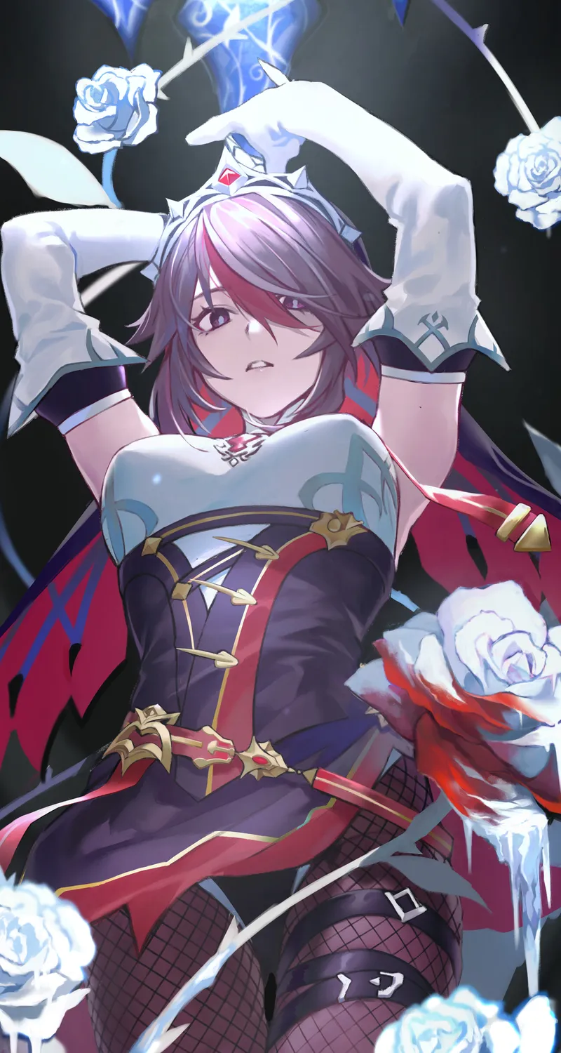 动漫 动漫女孩 原神 罗莎莉亚 手套 鲜花 手机 壁纸 4961×7016