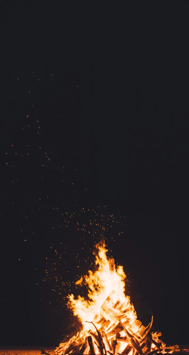 自然 火焰 夜晚 黑暗 燃烧 篝火 肖像显示 手机 4K高清壁纸 4016×6016