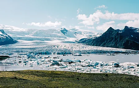 热门冰 超宽 水 自然 风景 雪 云 天空 高清壁纸 10000×3334