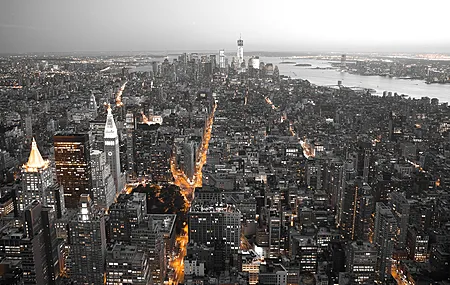 城市景观 黑色 白色 鸟瞰 摄影 夜景 壁纸 3840×2160