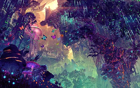 AI艺术 风景 城市 发光 科幻 奇幻艺术 电脑 手机壁纸 4200×2400