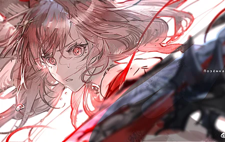 绚丽长发 狐狸耳朵 狐耳 明日方舟 武士 动漫女孩 狐狸女孩 狐女 无水印壁纸 6000×2508