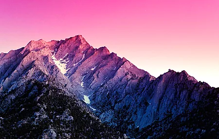 唯美紫色 山脉 紫色天空 自然 风景 桌面壁纸 3966×2644
