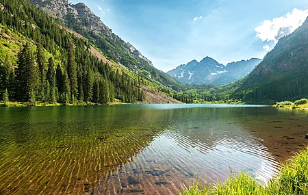 栗色钟声 风景 自然 山脉 湖泊 户外 4K高清壁纸 5120×2880