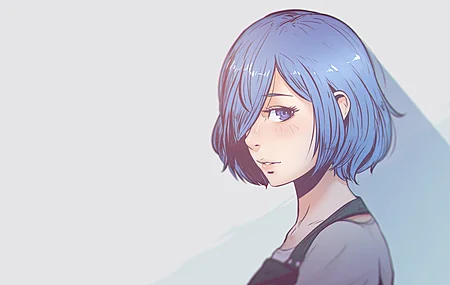 蓝色头发 女人 东京食尸鬼 无水印壁纸 3840×2160