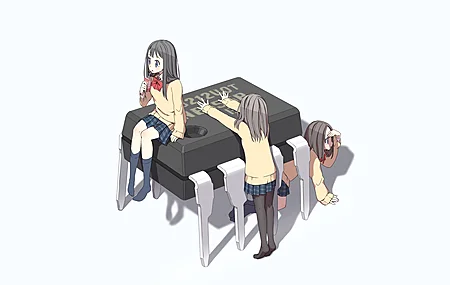 高清薯片 动漫女孩 简单背景 无水印壁纸 3840×2400