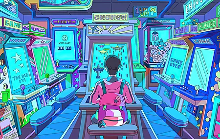 绚丽电子游戏 游戏机柜 游戏机 包 青色 彩色 高清壁纸 3840×2160