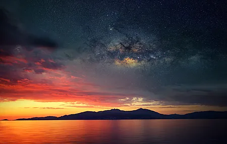 景观 沙 夜空 日落 4K高清壁纸 3840×2400