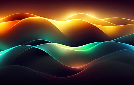唯美艺术 抽象 极简主义 超宽 彩色 曲线 高清壁纸 6880×2880
