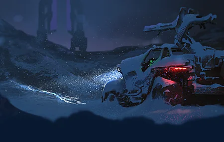 冬季 游戏CG 游戏 车辆 寒冷 雪 冰 AI艺术 4K高清壁纸 3840×2160