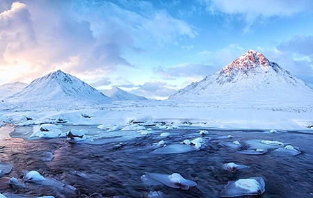 冬天 自然 雪 河流 壁纸 3840×2160