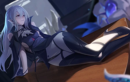 绝美白发 动漫 动漫女孩 兽耳 高跟鞋 高清壁纸 4859×2480