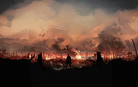 热门士兵 烟 火 AI艺术 战争 飞机 艺术状态 高清壁纸 3840×2160