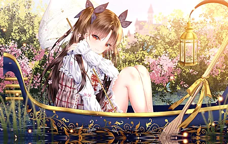 黑发 红眼 少女 动漫 命运 蝴蝶 船 壁纸 4200×2700