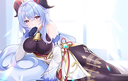 唯美动漫 动漫女孩 原神 手套 阳光 号角 4K壁纸 4000×3000