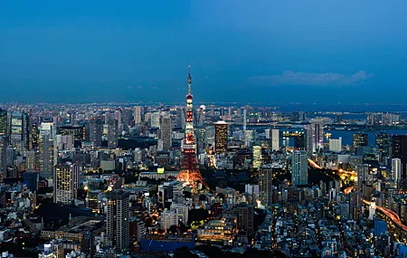 绚丽城市景观 城市 城市灯光 黄昏 壁纸 6880×2880