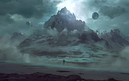 未来主义 幻想艺术 山脉 AI艺术 壁纸 3840×2160