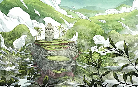 经典AI艺术 奇幻艺术 雕像 云 山 草 壁纸 3840×2160