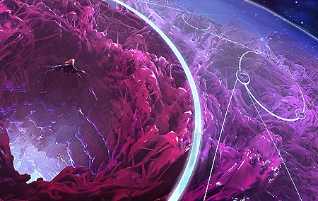 绚丽银河护卫队 游戏 概念艺术 漫威 漫画 超宽 行星 桌面壁纸 6000×2160
