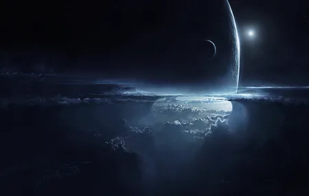 AI艺术 空间 空间艺术 行星 黑暗 星球 手机壁纸 4096×2304