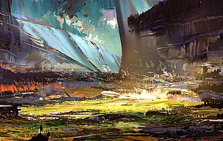 科幻小说 AI艺术 概念艺术 未来主义 奇幻艺术 日落 宇宙飞船 壁纸 3840×2160