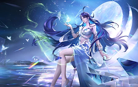 超清游戏CG 王者荣耀 电脑游戏 游戏 CG女孩 蝴蝶 高清壁纸 6282×3200