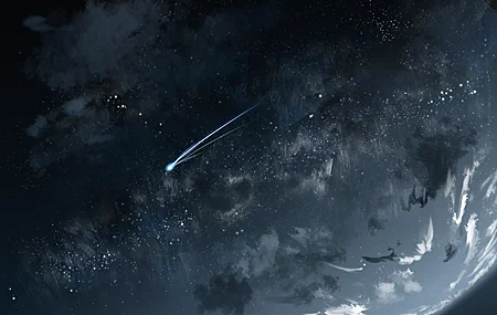 唯美行星 太空 流星 桌面壁纸 4000×2635