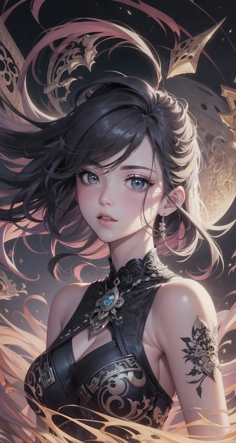 长发 动漫 女孩 耳环 艺术 手机 4K高清壁纸 4088×6387