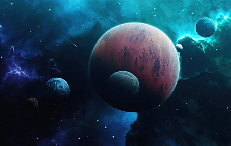 科幻 行星 太空 恒星 AI艺术 彗星 4K高清壁纸 5120×2880
