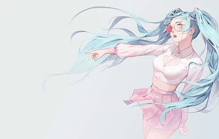 动漫 动漫女孩 初音未来 眼镜 4K高清壁纸 5857×3295