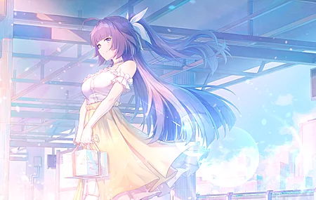 长发 微笑 马尾辫 动漫 动漫女孩 项链 礼物 4K高清壁纸 3840×2160