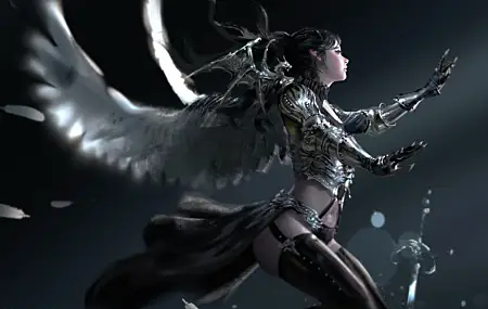 女人 奇幻女孩 黑发 战士 AI艺术 插图 奇幻艺术 翅膀 盔甲 无水印壁纸 5717×3931