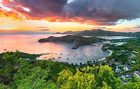 热门岛屿 海 海湾 自然 城市 天空 日落 云彩 船 景观 水 晚霞 高清壁纸 3840×2160