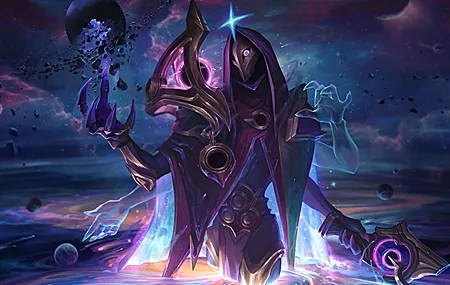 唯美金 英雄联盟 AI艺术 电子游戏 奇幻艺术 星球 魔法 太空 4K壁纸 3840×2160