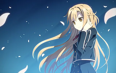 长发 刀剑神域 动漫女孩 动漫 樱花 黄眼 爱丽丝 壁纸 3840×2160