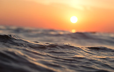 海 波浪 日落 高清壁纸 5760×3240